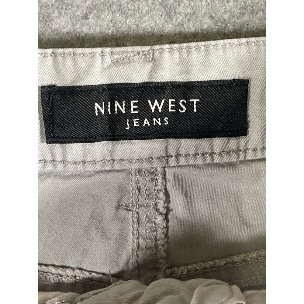Nine West Jeans Womens 12/30 Average Khaki Capri Pants Tan Stretch Crop Trousers - Picture 5 of 10